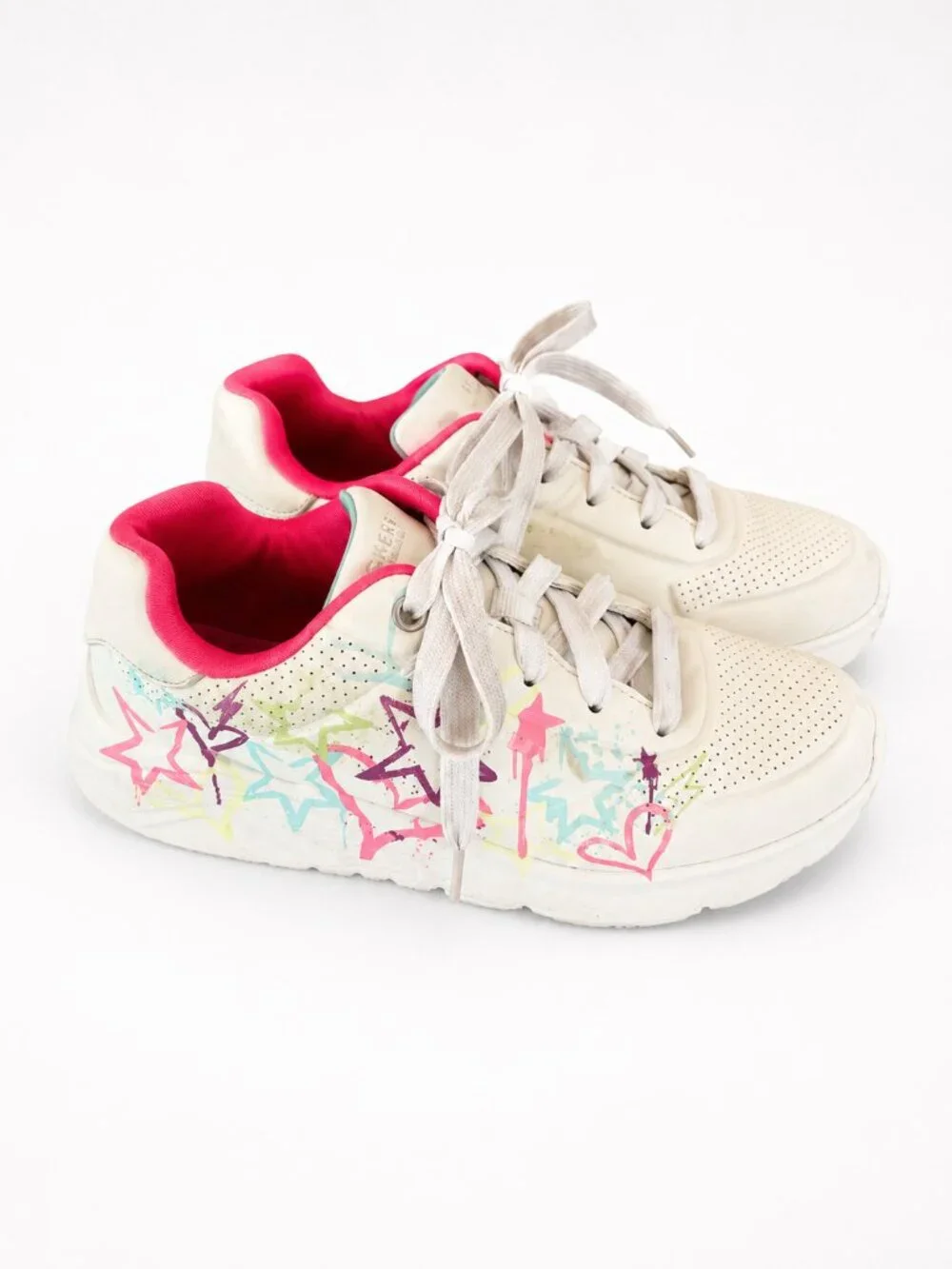 Skechers Los Angeles Air-Cooled Memory Foam Graffiti Sneakers Girls Size 2